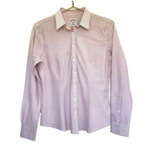 Brooks Brothers Fitted Long Sleeve Shirt 6 Non-Iron Pink Striped